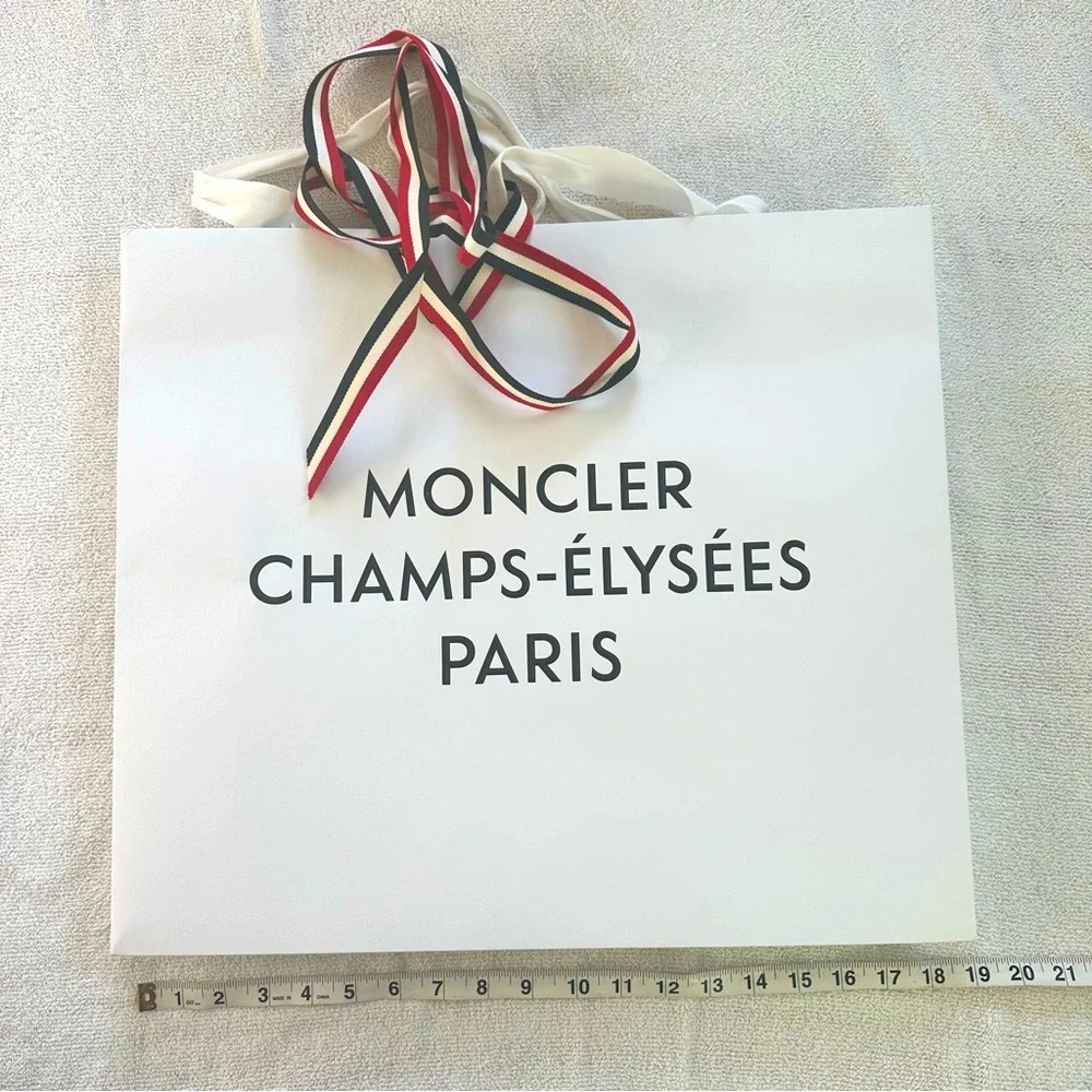 Moncler XL Shopping Bag Champs-Elysees Paris with ribbon